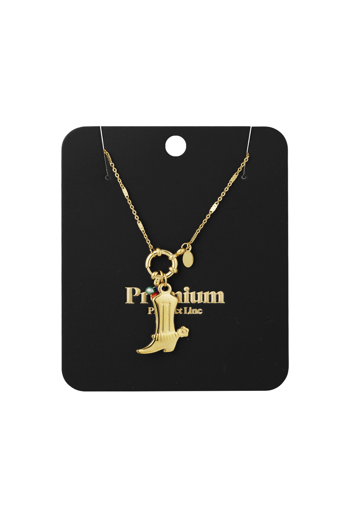 Charm necklace cowboy boots - Gold color Picture3