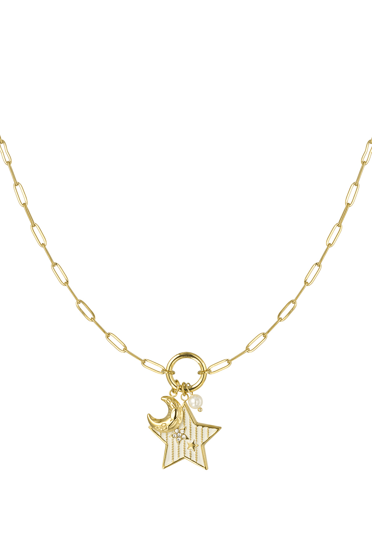 Charm necklace starry nights - Gold color h5 