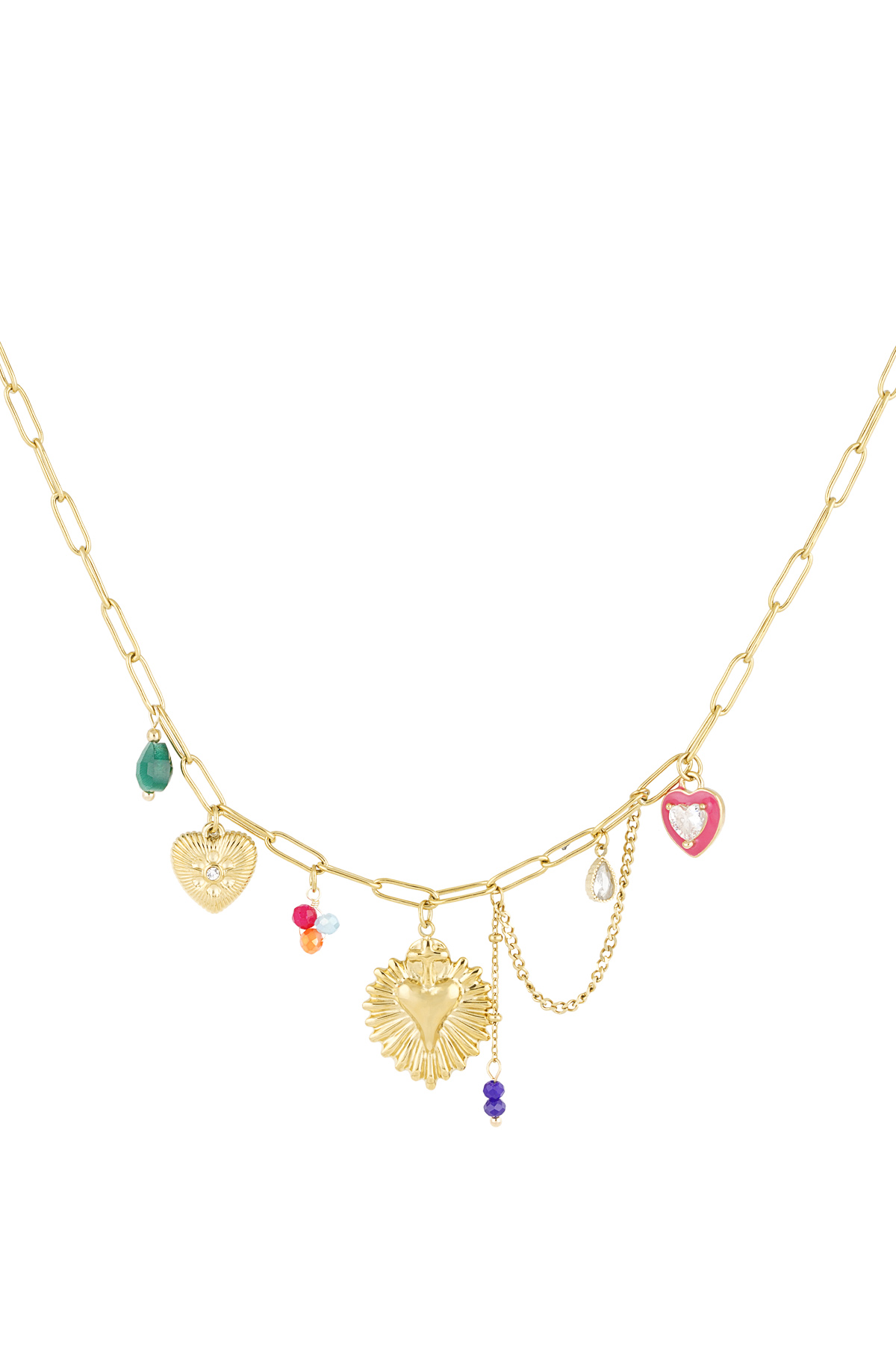 Colorful joy necklace - Gold color 