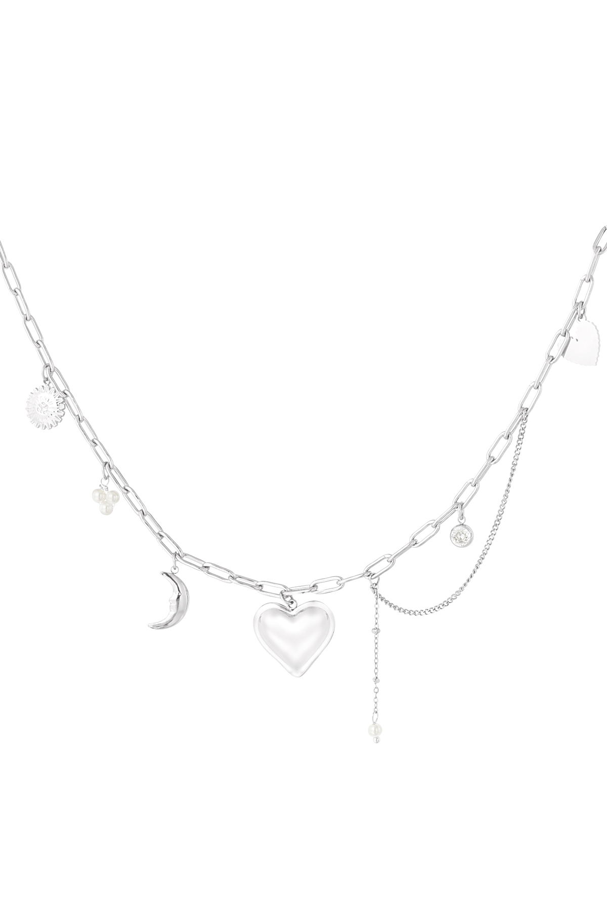 Charm necklace amore more - Silver Color color h5 