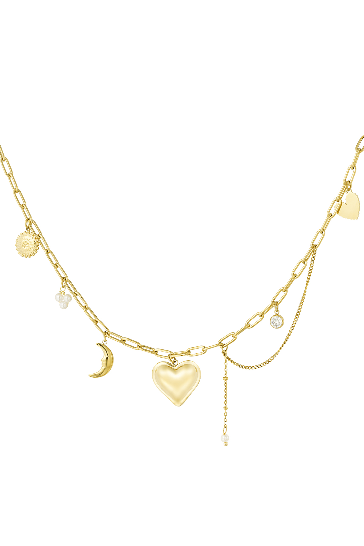 Charm necklace amore more - Gold color h5 