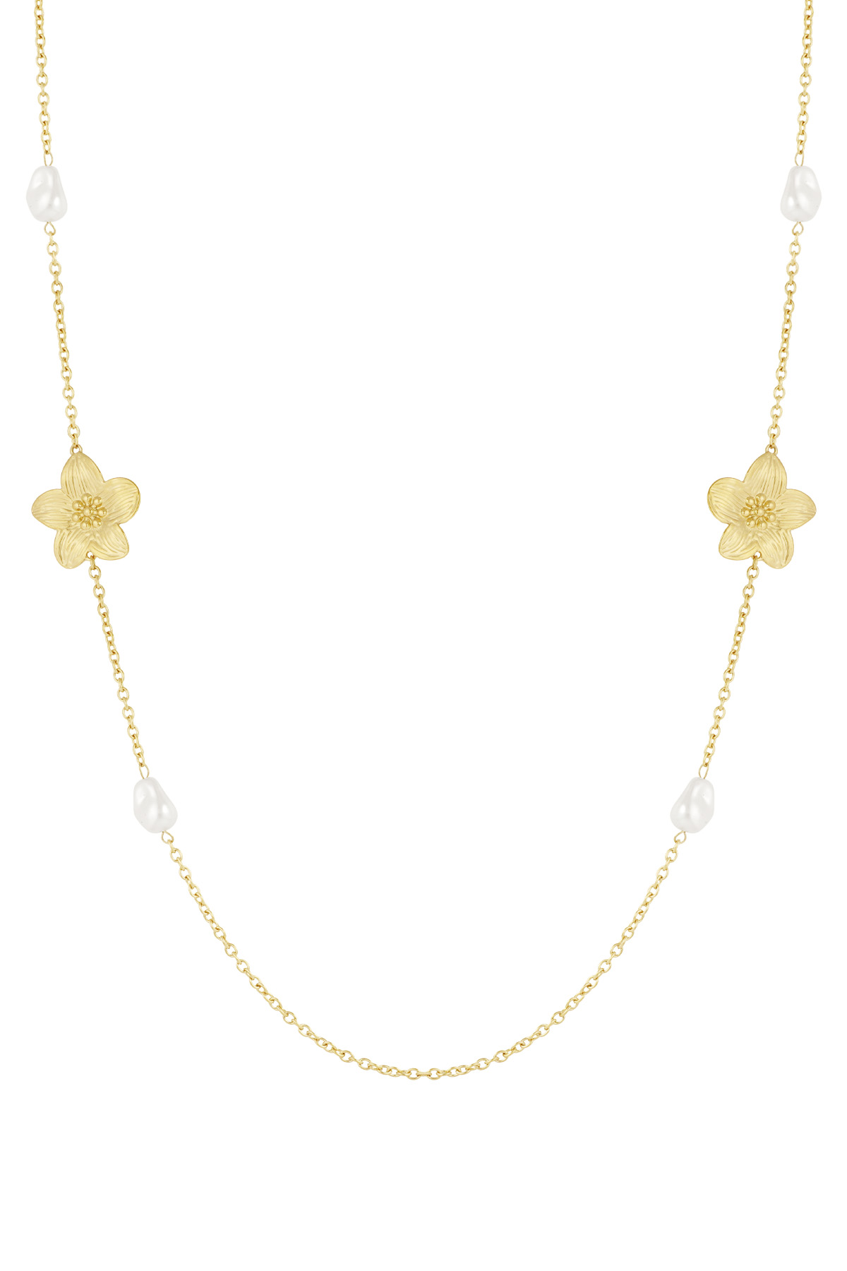 Blossom pearl necklace - gold h5 