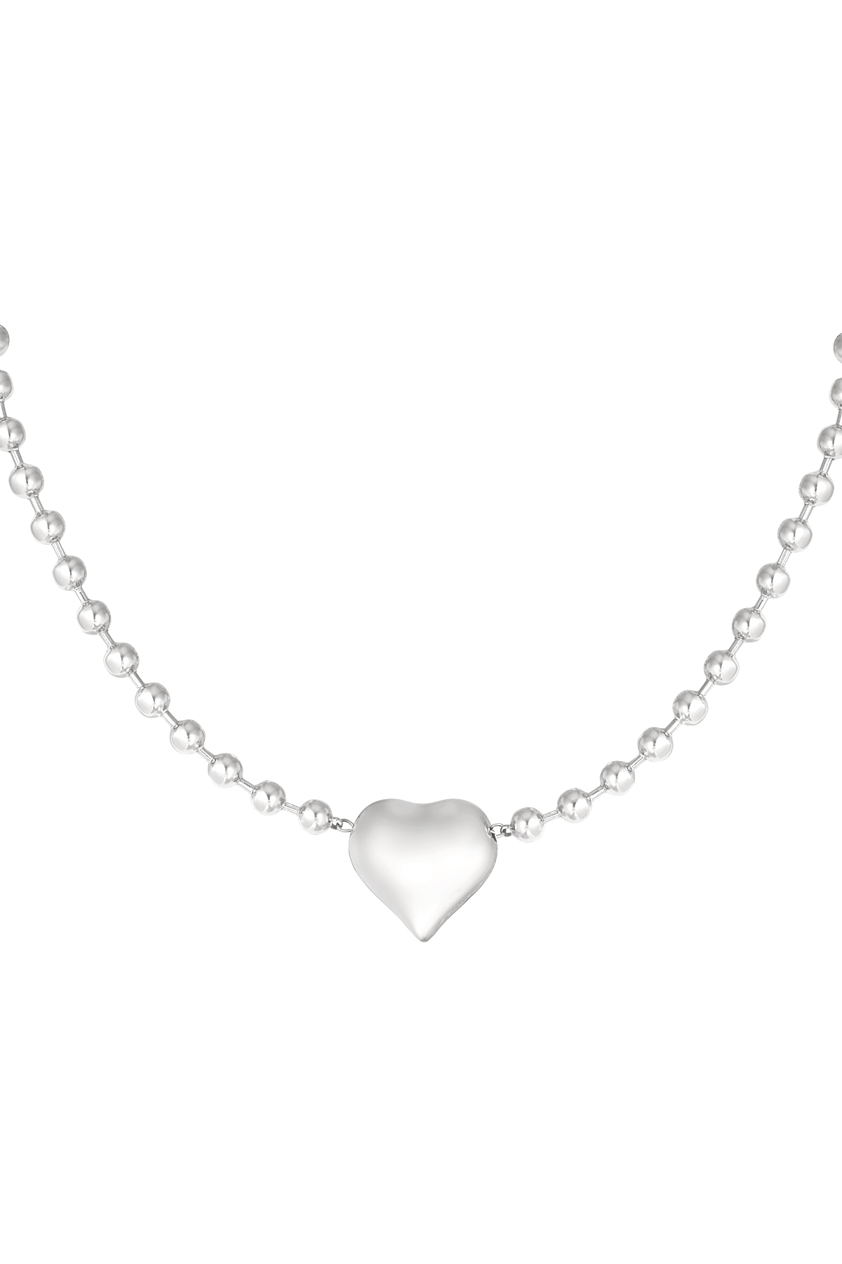 Necklace big heart - silver h5 