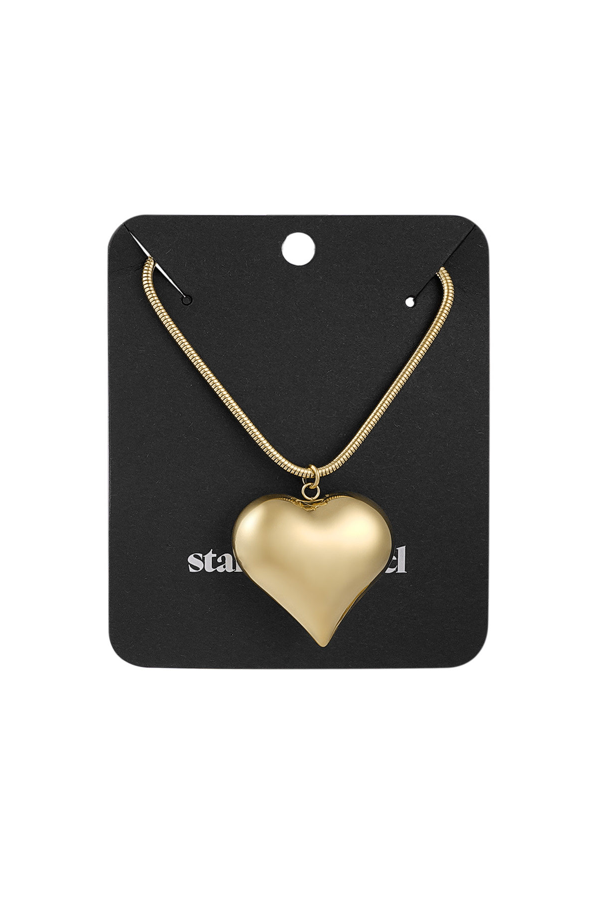 Bold heart necklace - gold h5 Picture3