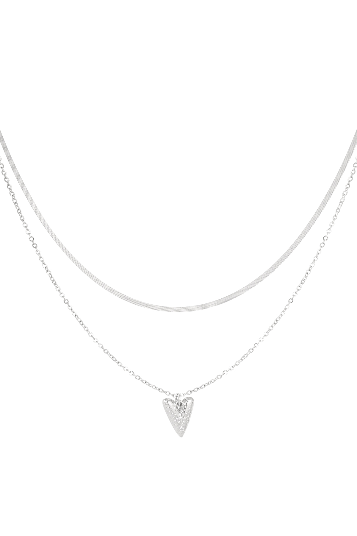 Heartfelt layers necklace - silver h5 