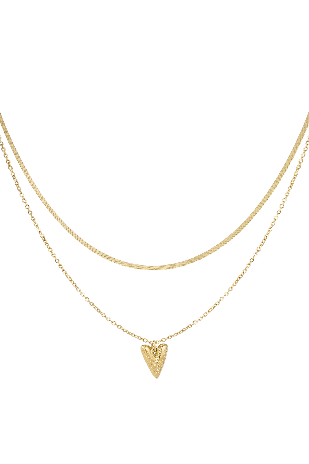 Heartfelt layers necklace - gold h5 