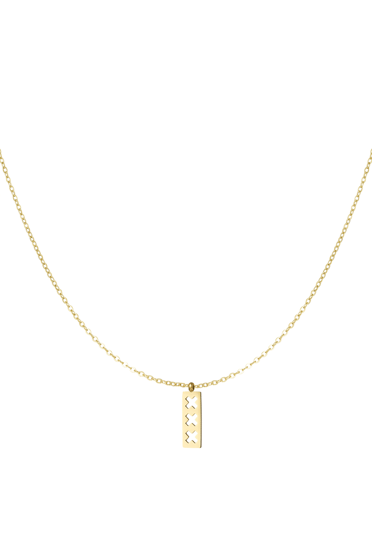 Trio X necklace - gold h5 