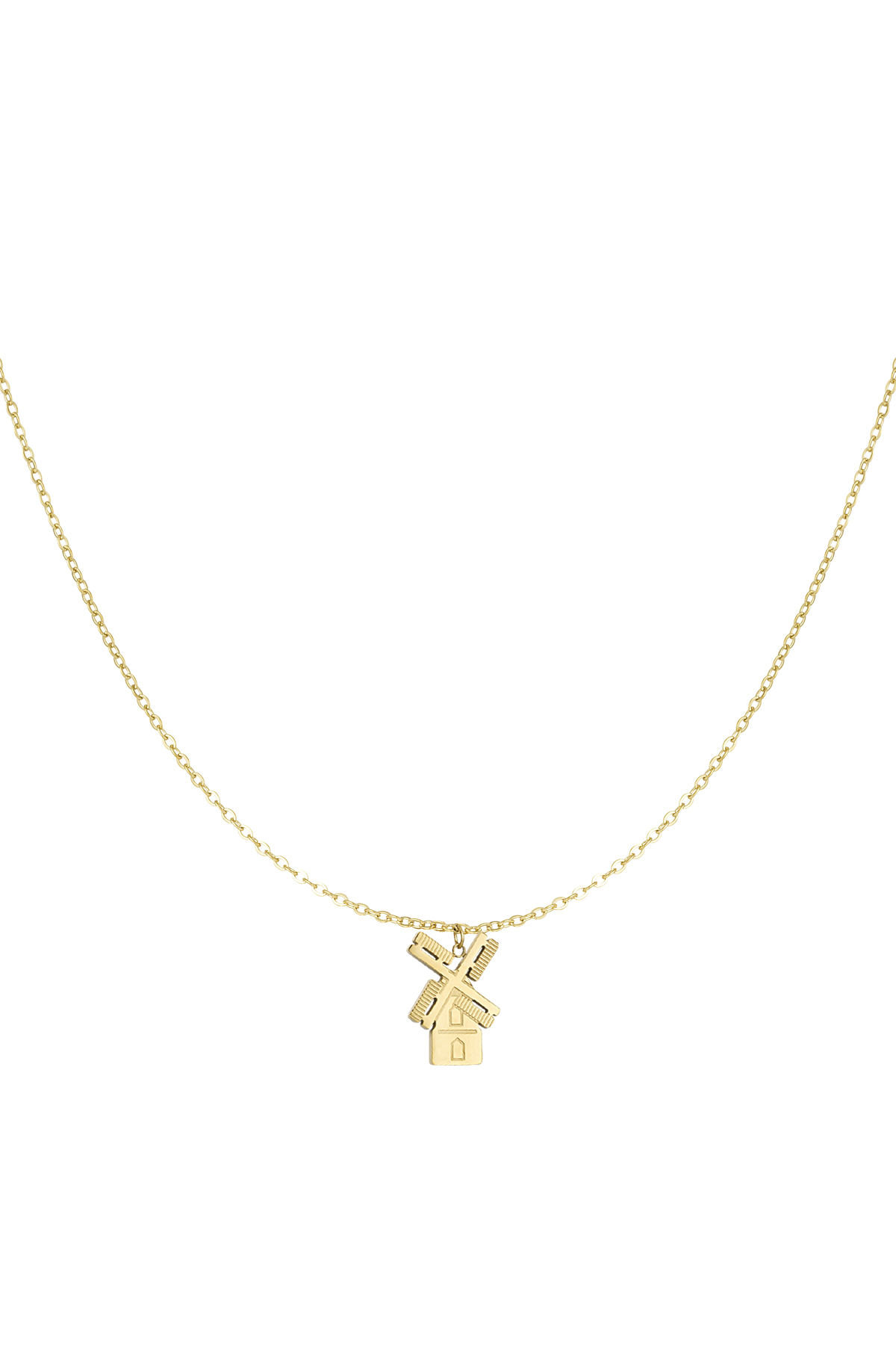 Dutch windmill necklace - gold h5 