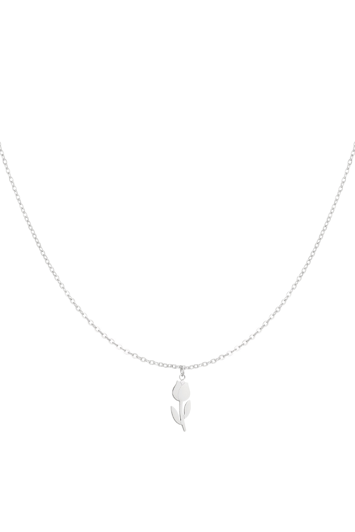 Tulip necklace - Silver Color color 