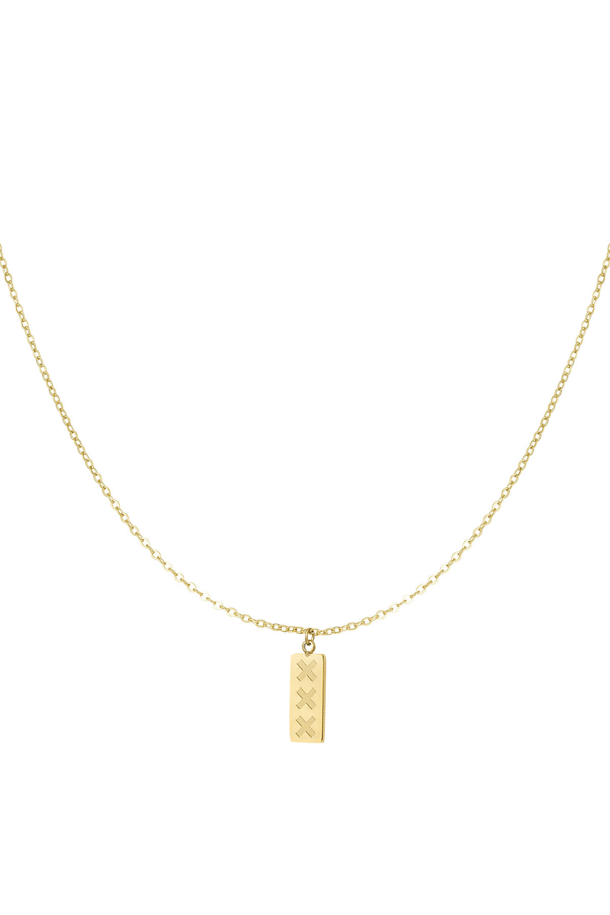 Amsterdam X necklace - gold h5 