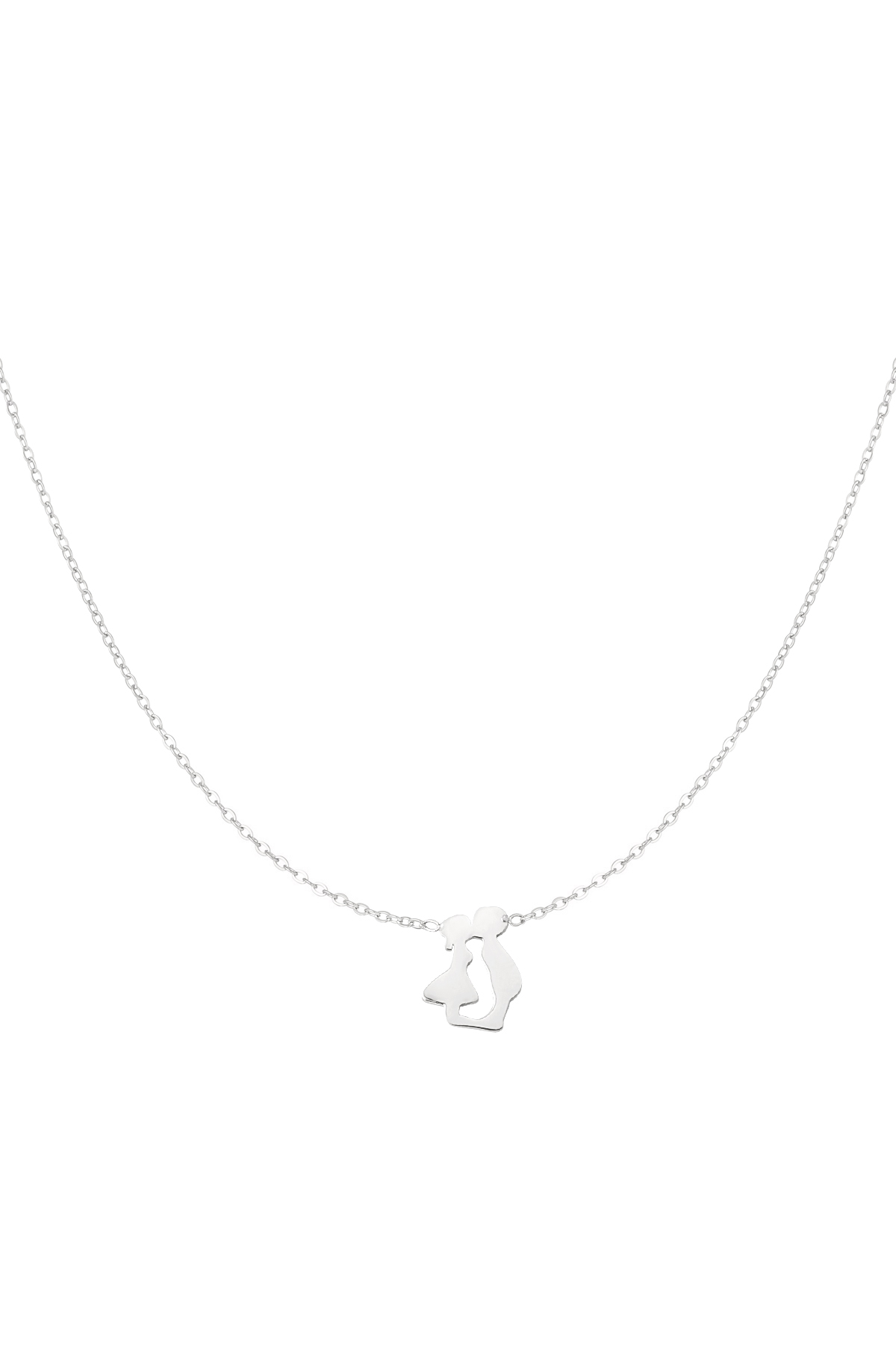 Dutch kiss necklace - Silver Color color 