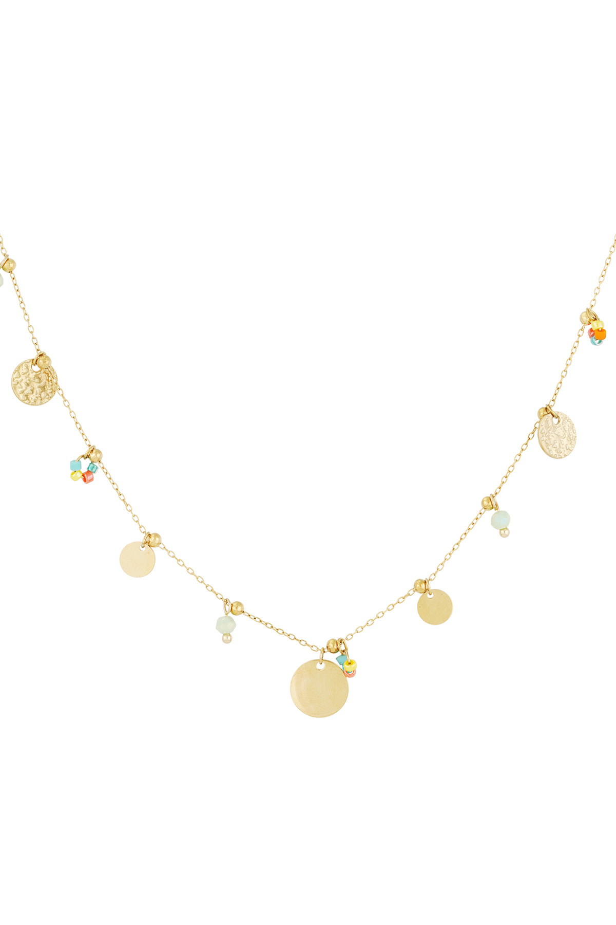 Color pop coins necklace - Gold color h5 