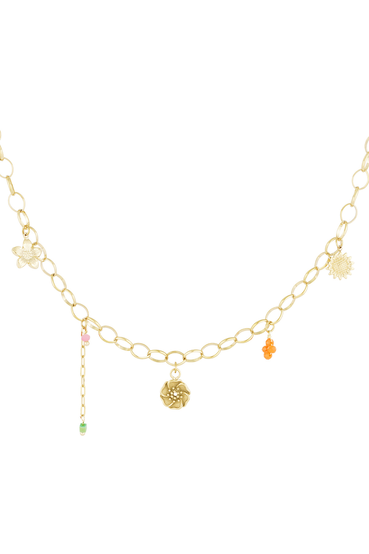 Spring charms necklace - Gold color h5 