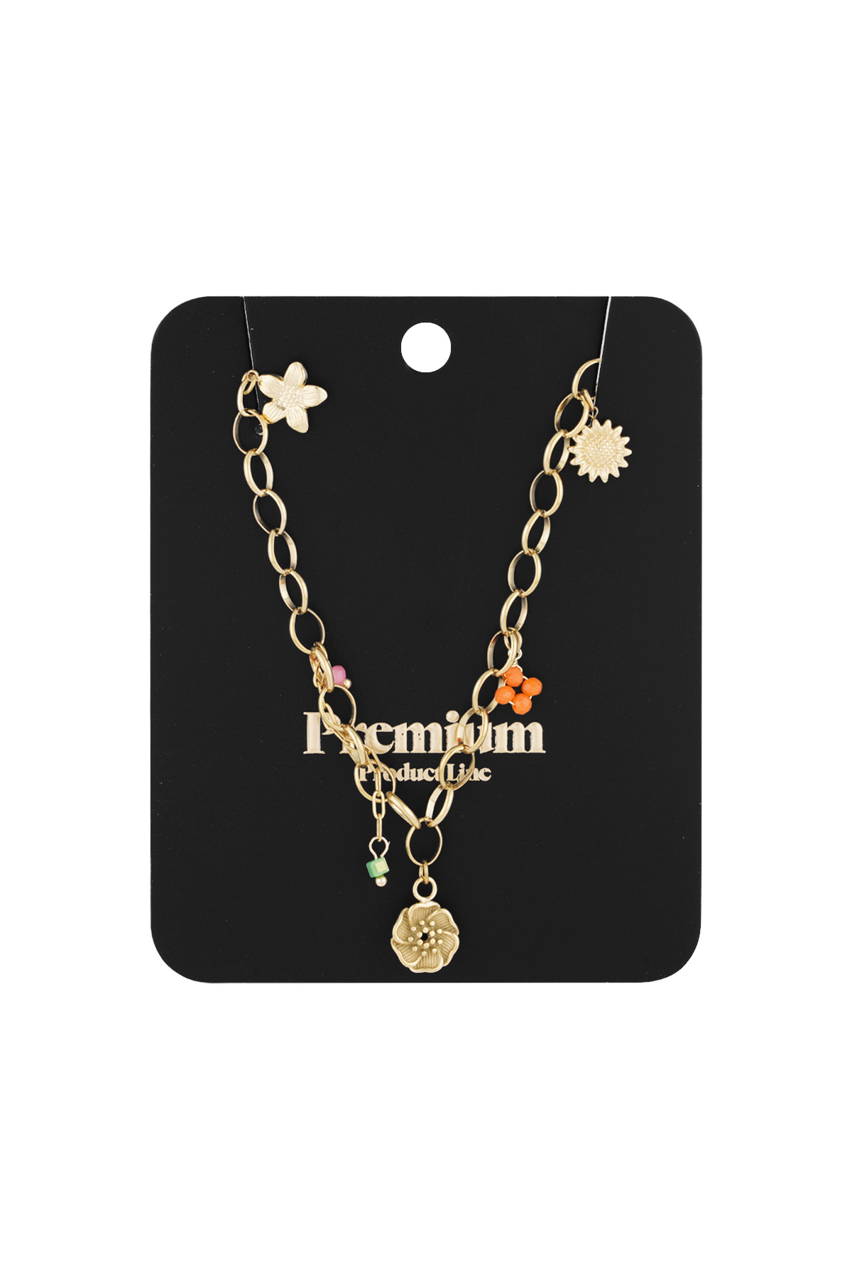 Spring charms necklace - Gold color h5 Picture2