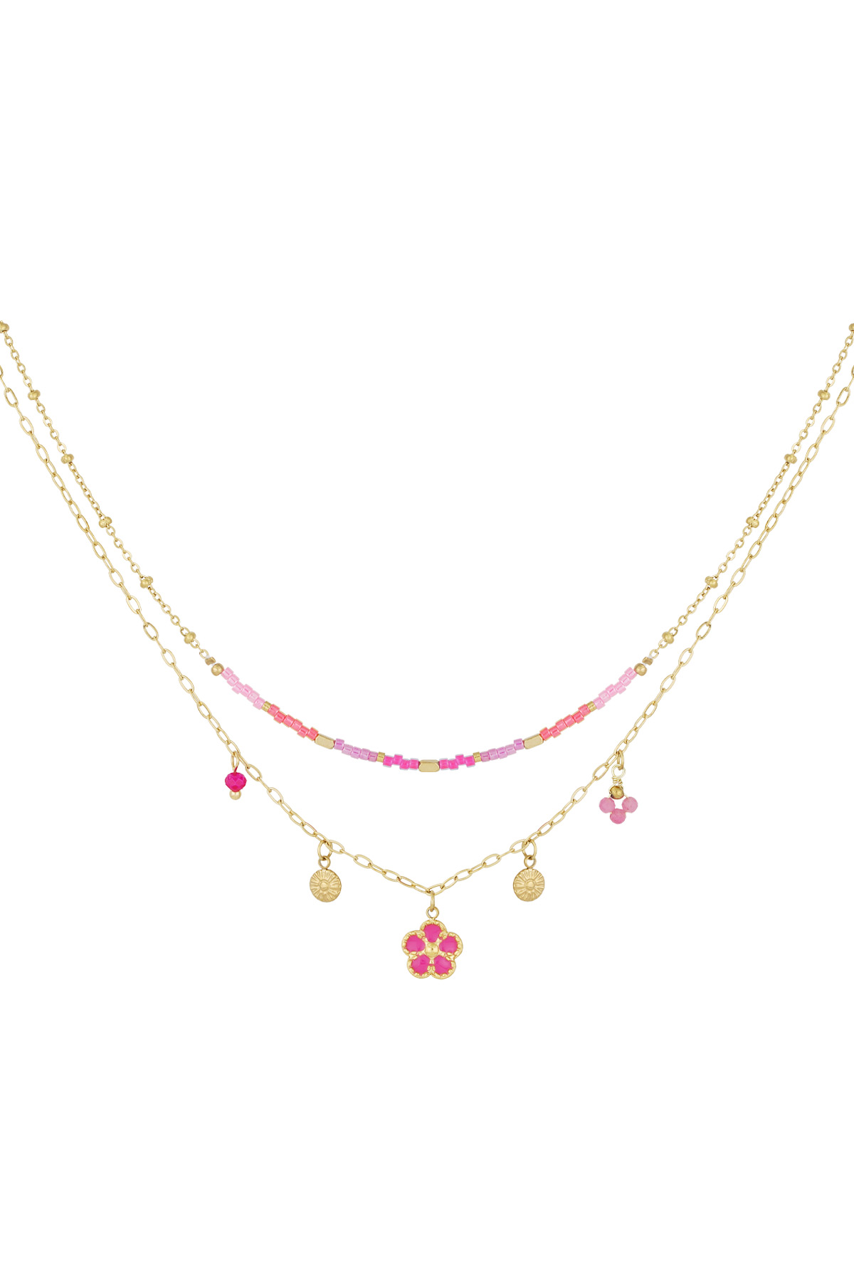 Necklace pink dream - Gold color h5 