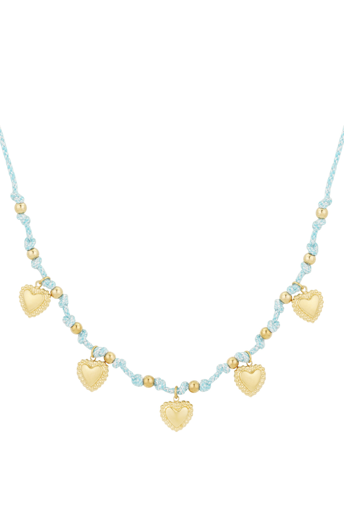 Cozy hearts necklace - Light blue h5 