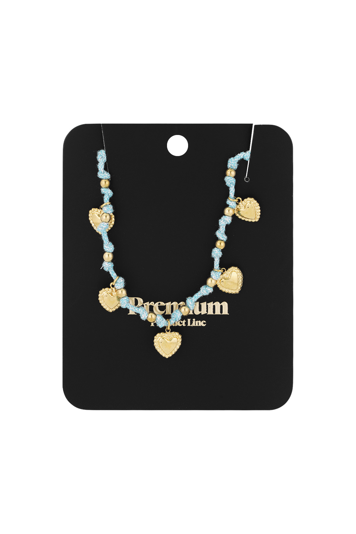 Cozy hearts necklace - Light blue h5 Picture3