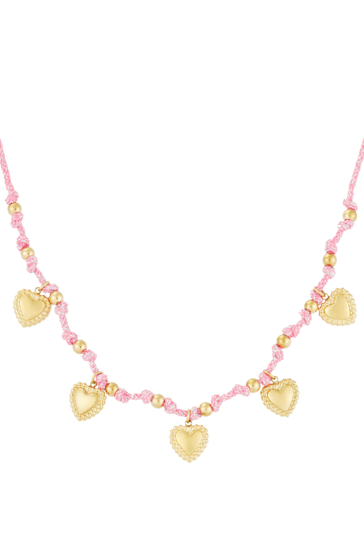 Cozy hearts necklace - Fuchsia h5 