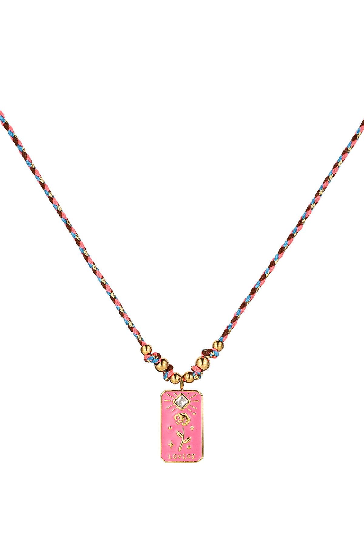 Necklace roses & roll - Fuchsia h5 