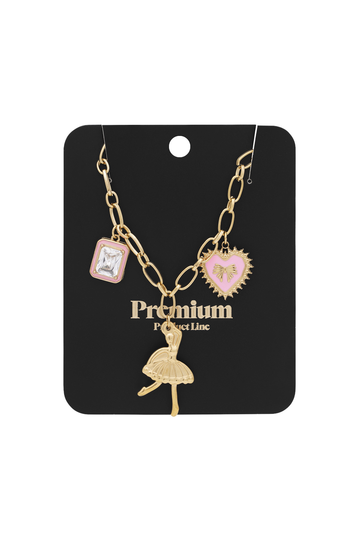 Charm necklace colorful dancer - Rose gold color h5 Picture2