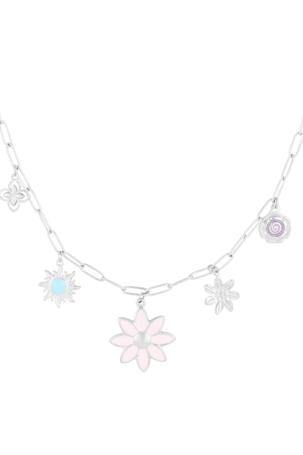 Charm-Halskette Bloom & Blink - Silberfarben h5 