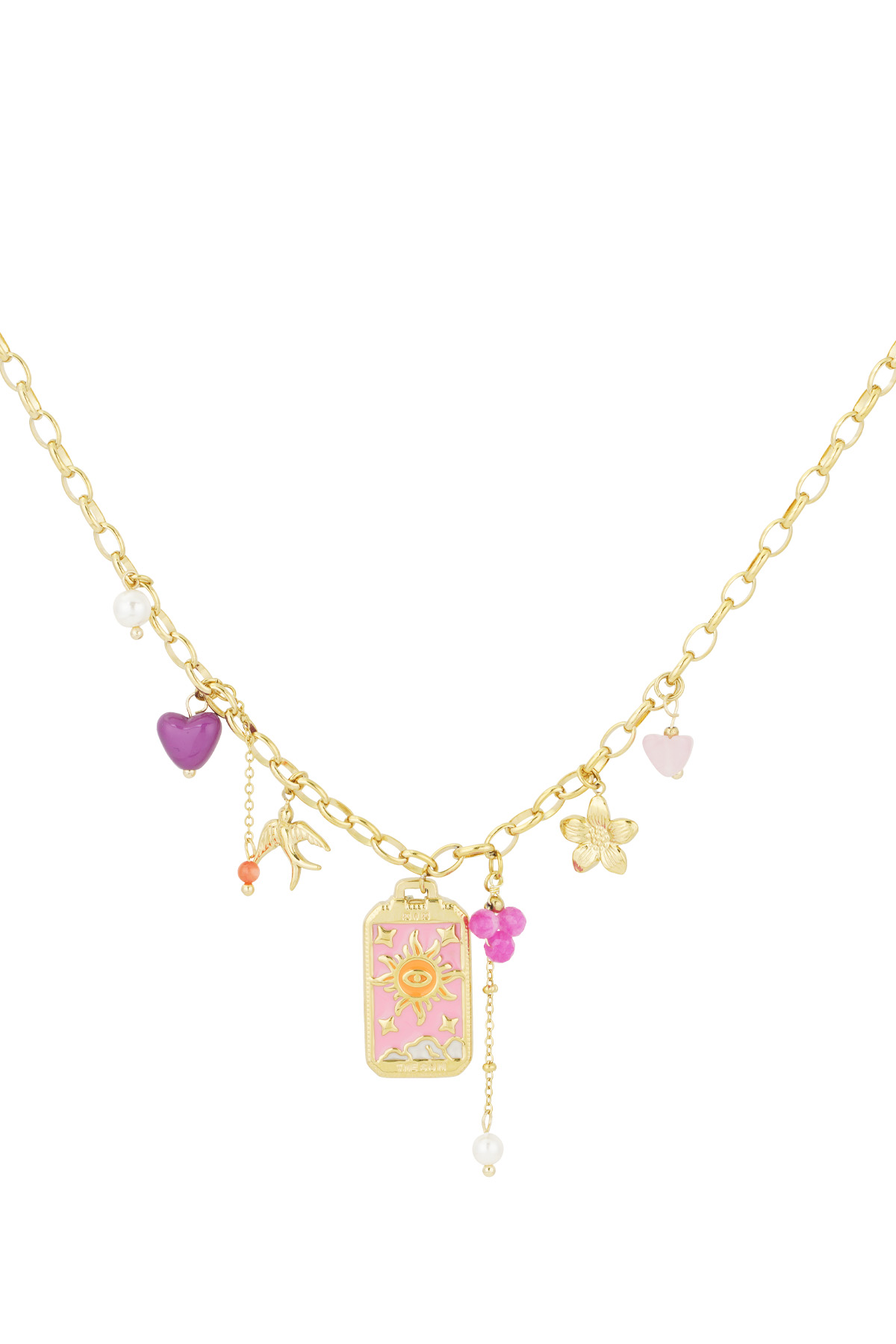 Charm necklace love dust - Gold color h5 