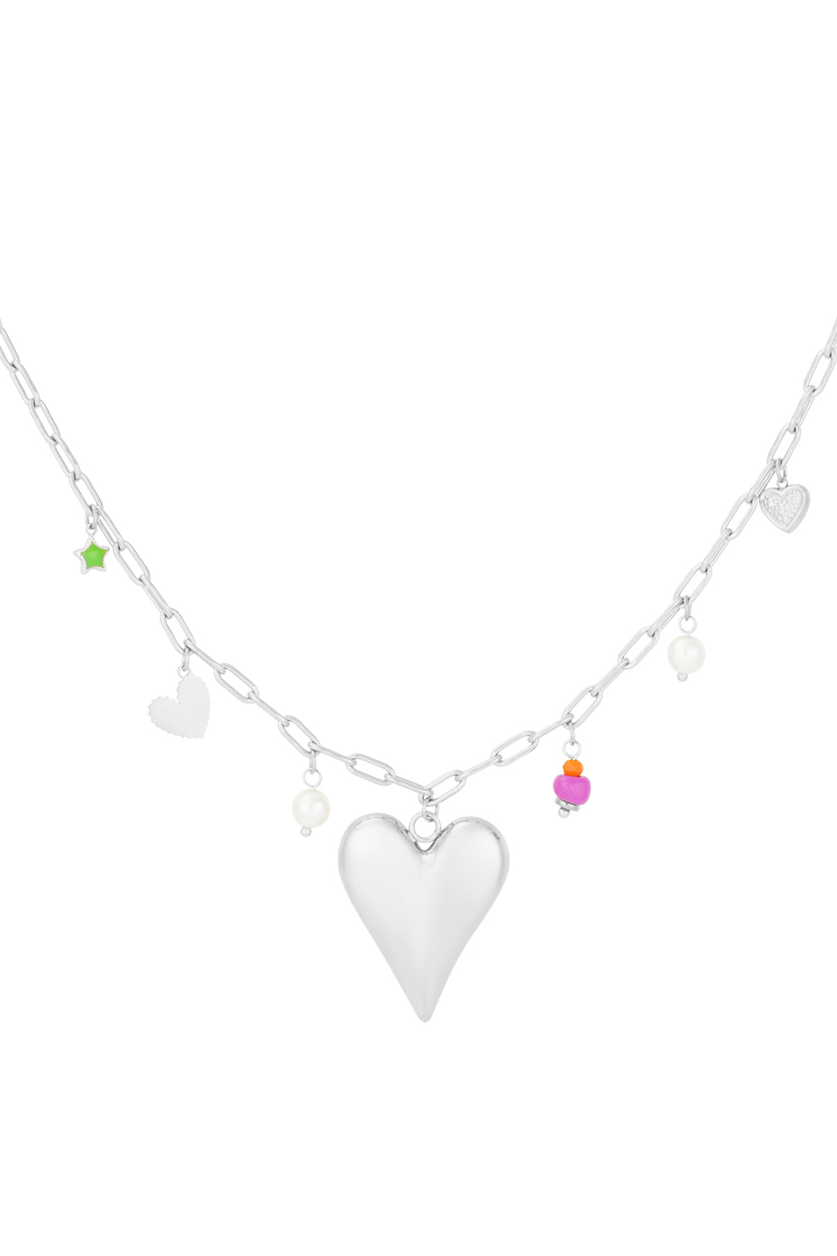 Charm necklace love moment - Silver color h5 