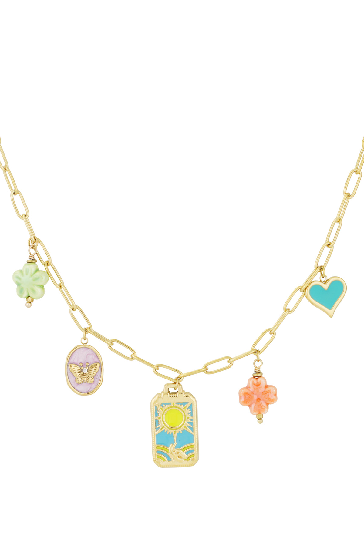 Charm necklace sunray dream - Gold color h5 