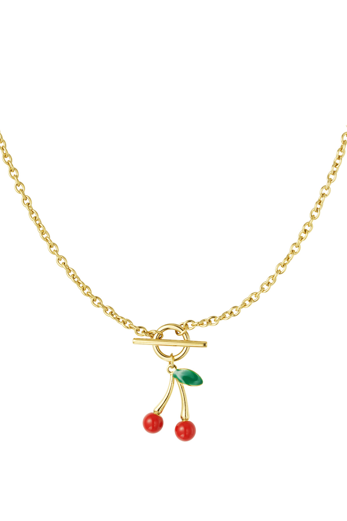 Necklace my cherry - Gold color colored h5 