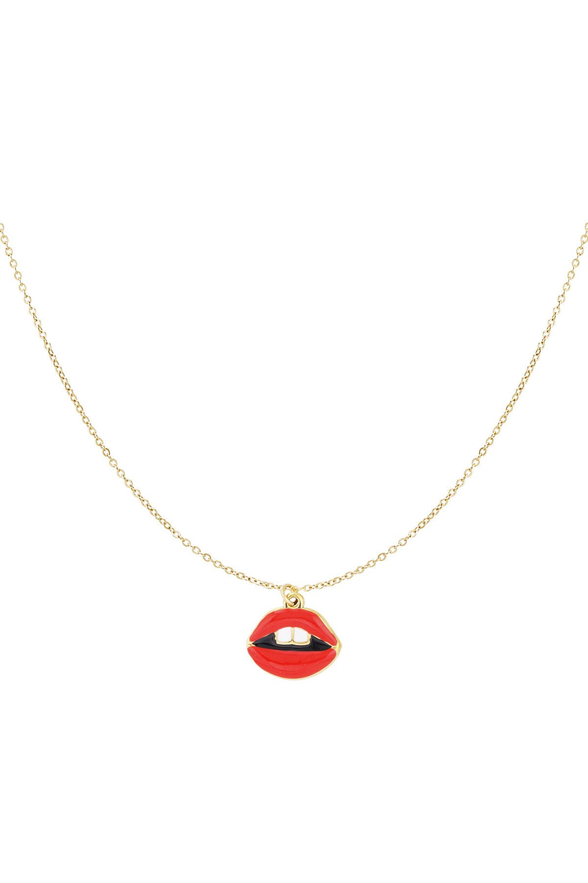 Necklace kiss my lips - Gold color h5 