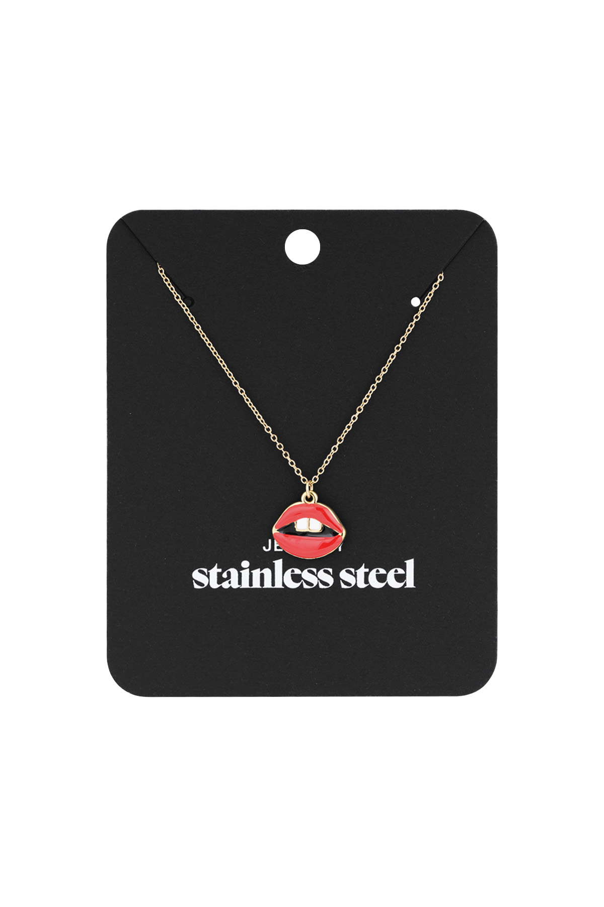 Necklace kiss my lips - Gold color h5 Picture2