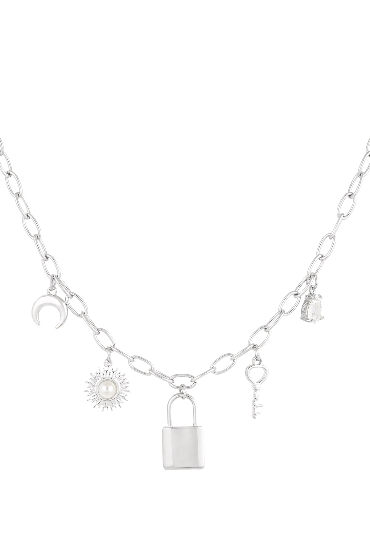 Key to my heart necklace - Silver color h5 