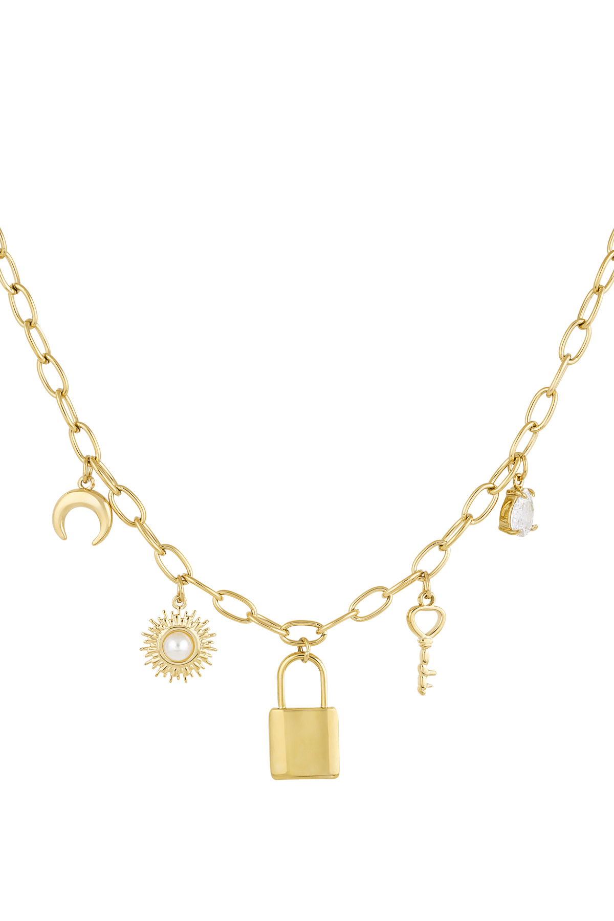 Key to my heart necklace - Gold color h5 