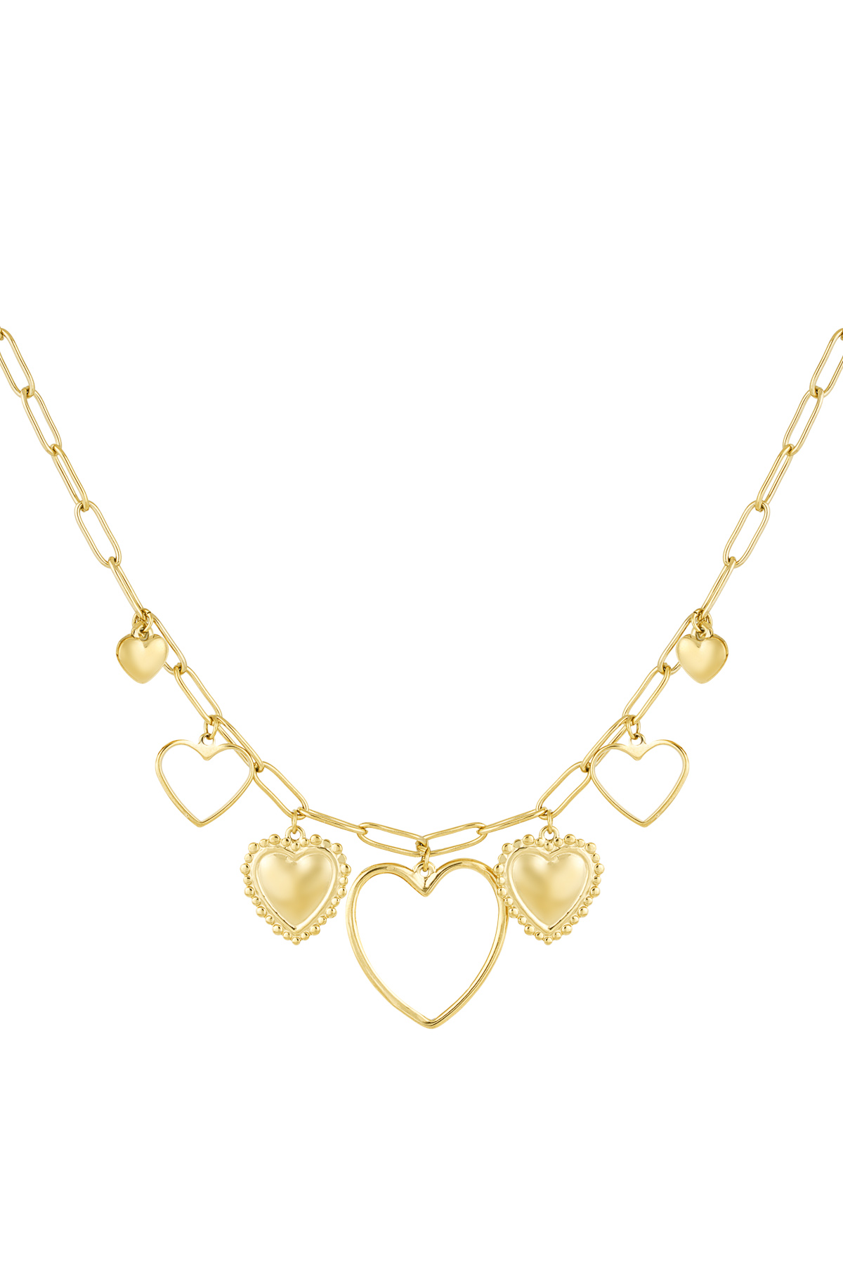 Open hearts necklace - Gold color h5 