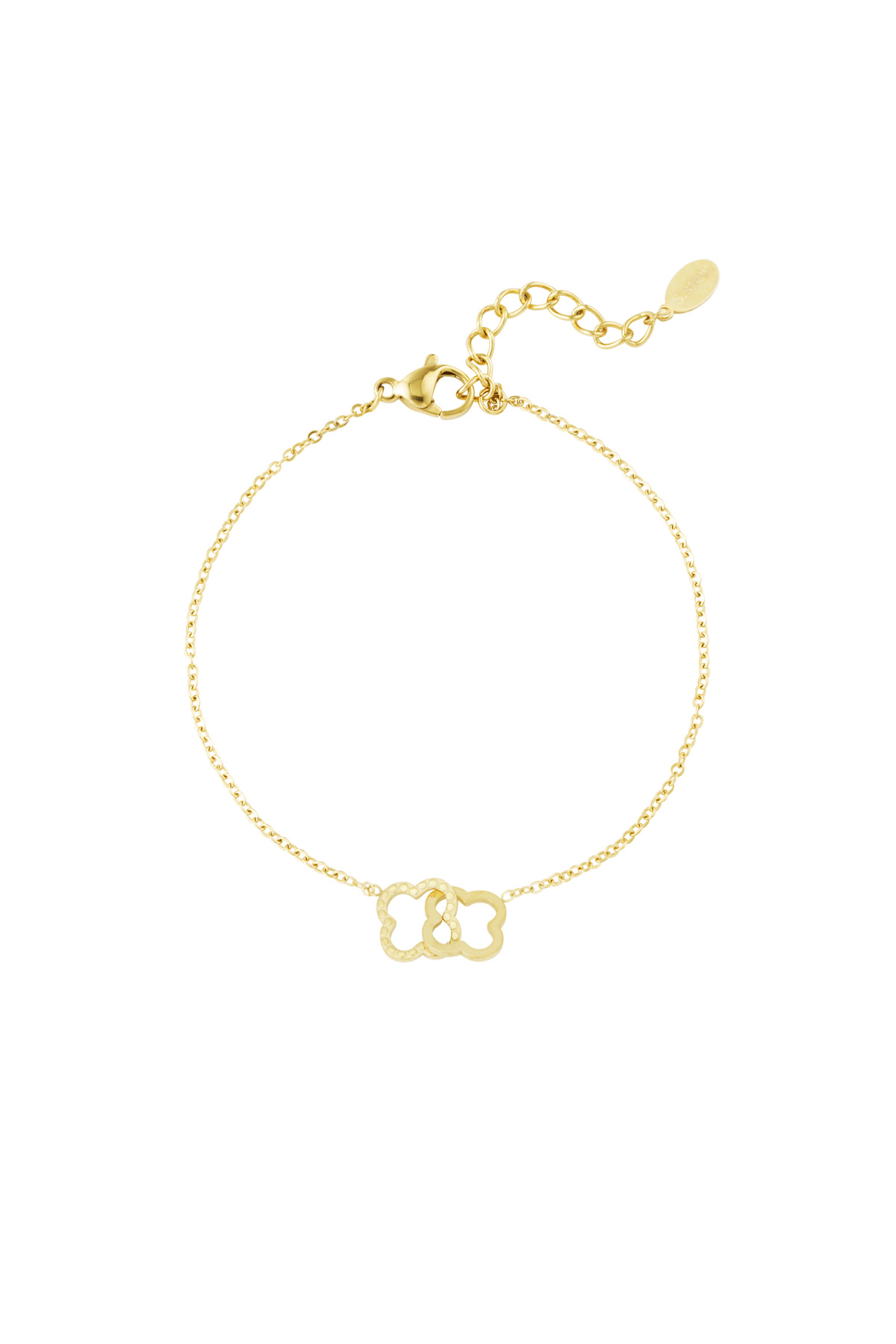 Linked luck bracelet - Gold color h5 