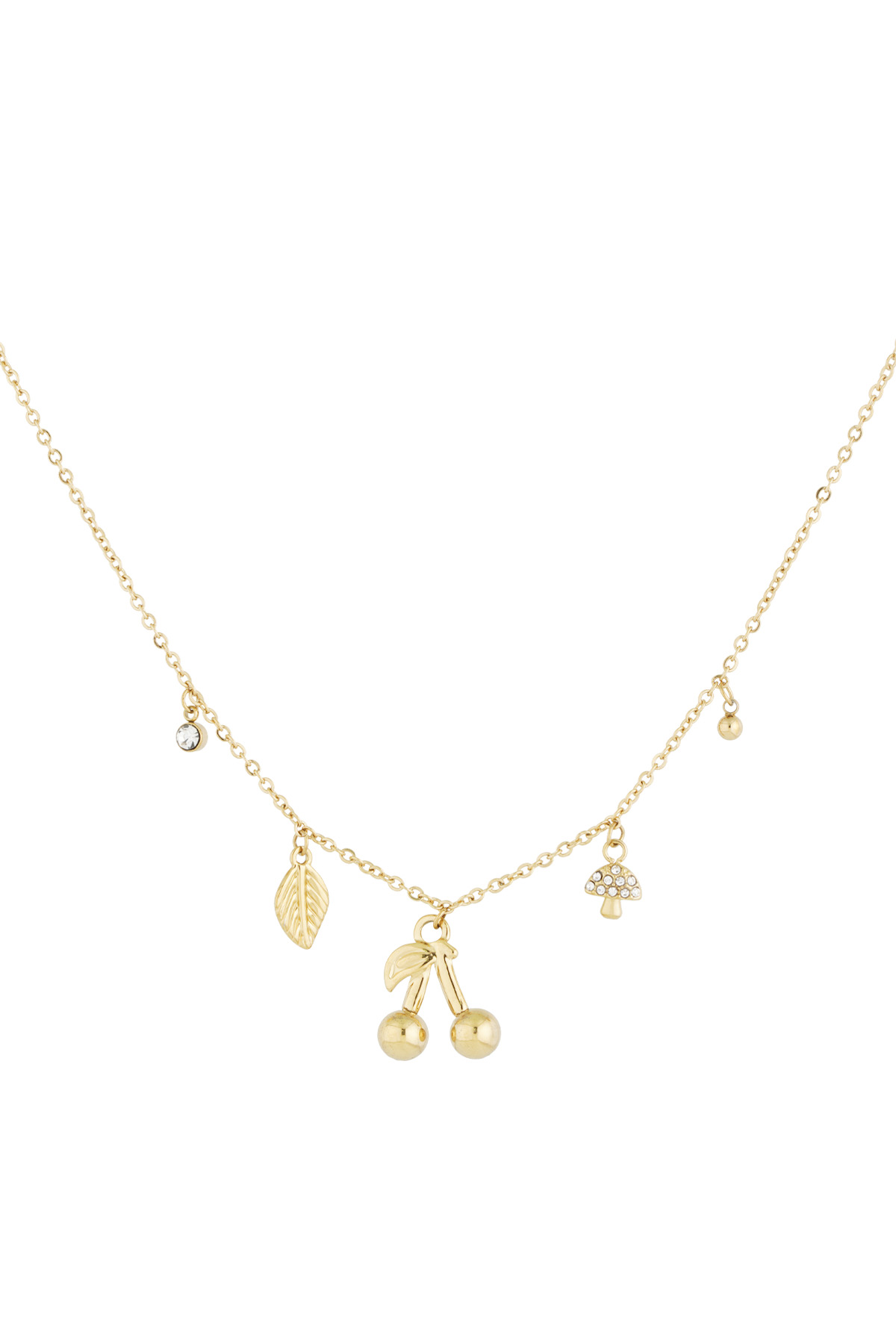 Cherry bliss necklace - Gold color h5 