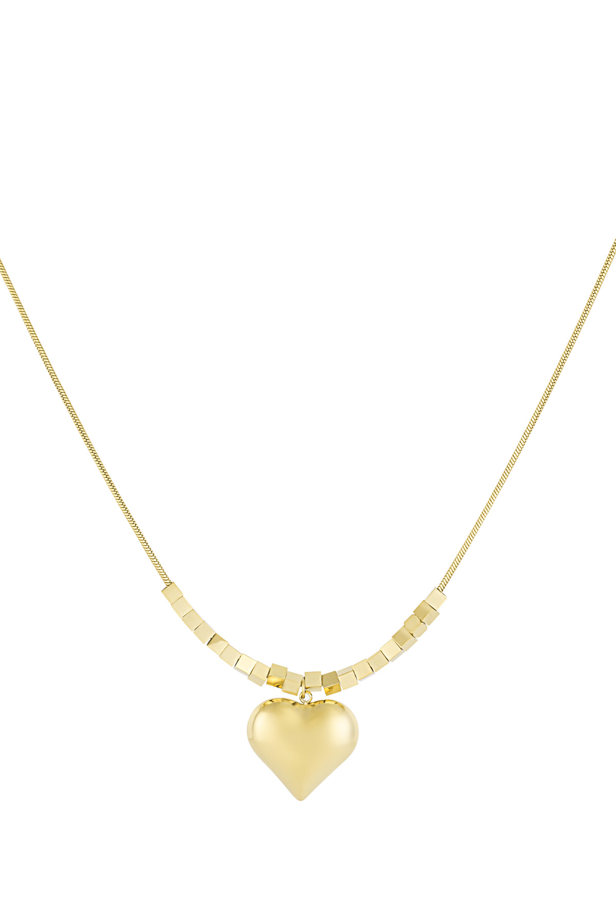 Trendy heart necklace - Gold color h5 