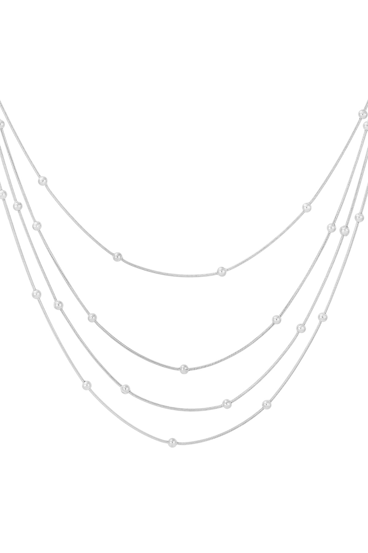 Dotty layers necklace - Silver color h5 