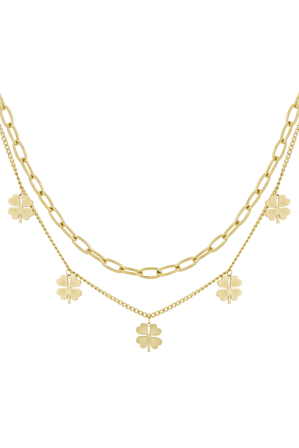 Layered luck necklace - Gold color