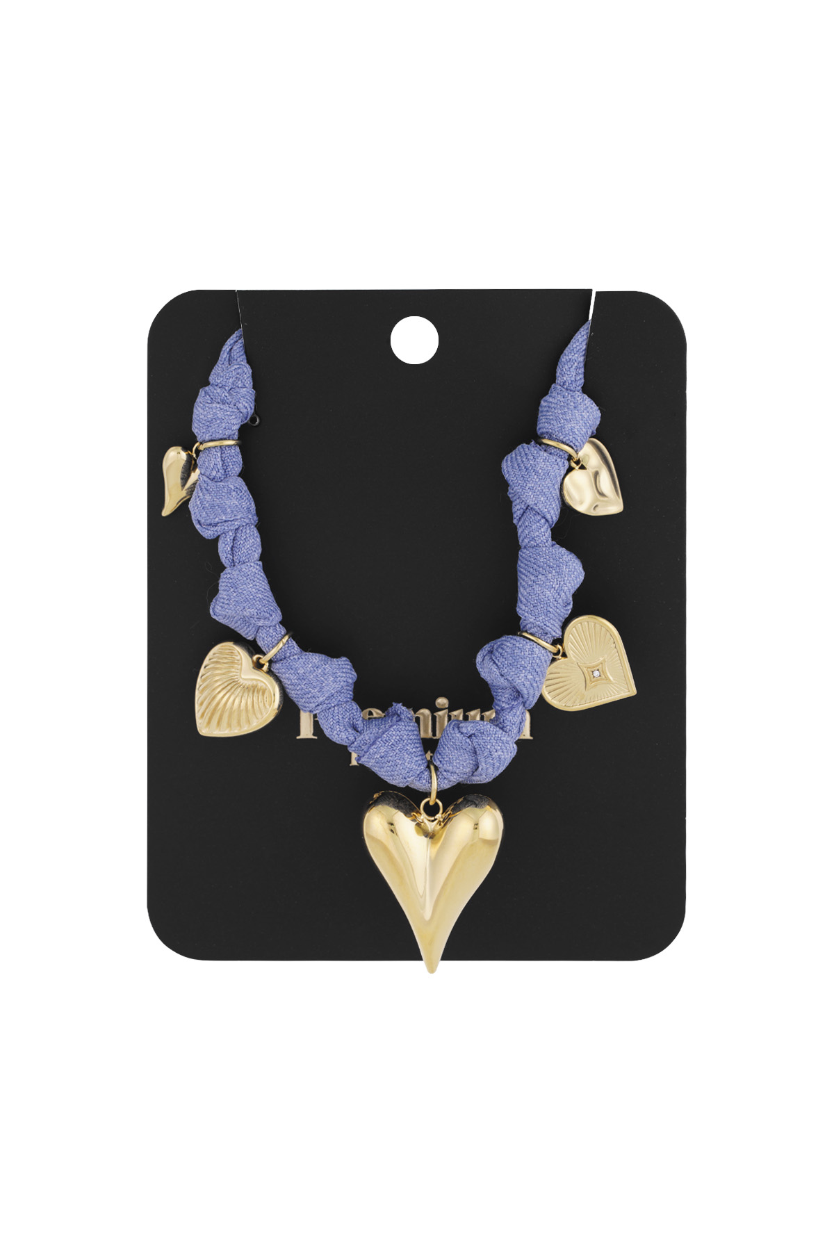 Necklace color bliss heart - Blue gold color h5 Picture3