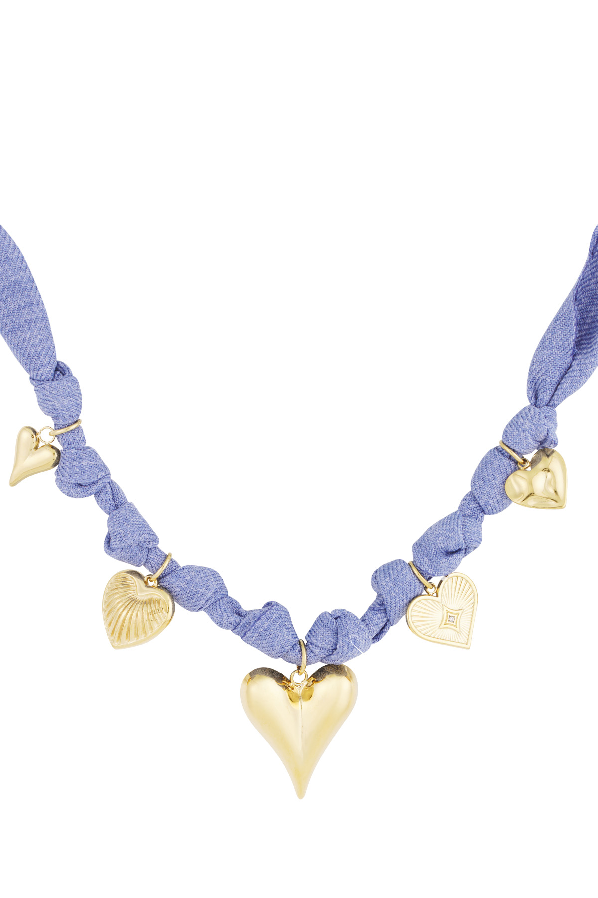 Necklace color bliss heart - Blue gold color h5 