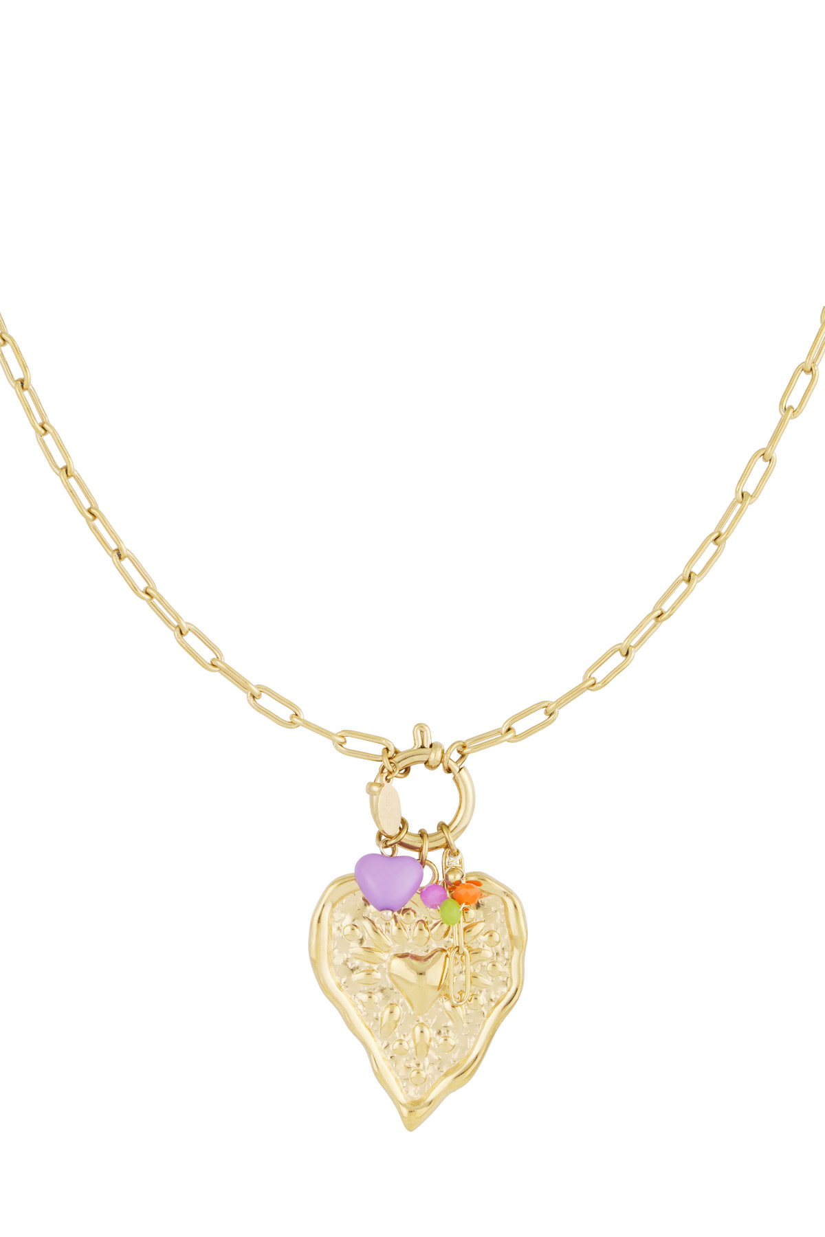 Charm necklace lovebook - Gold color h5 