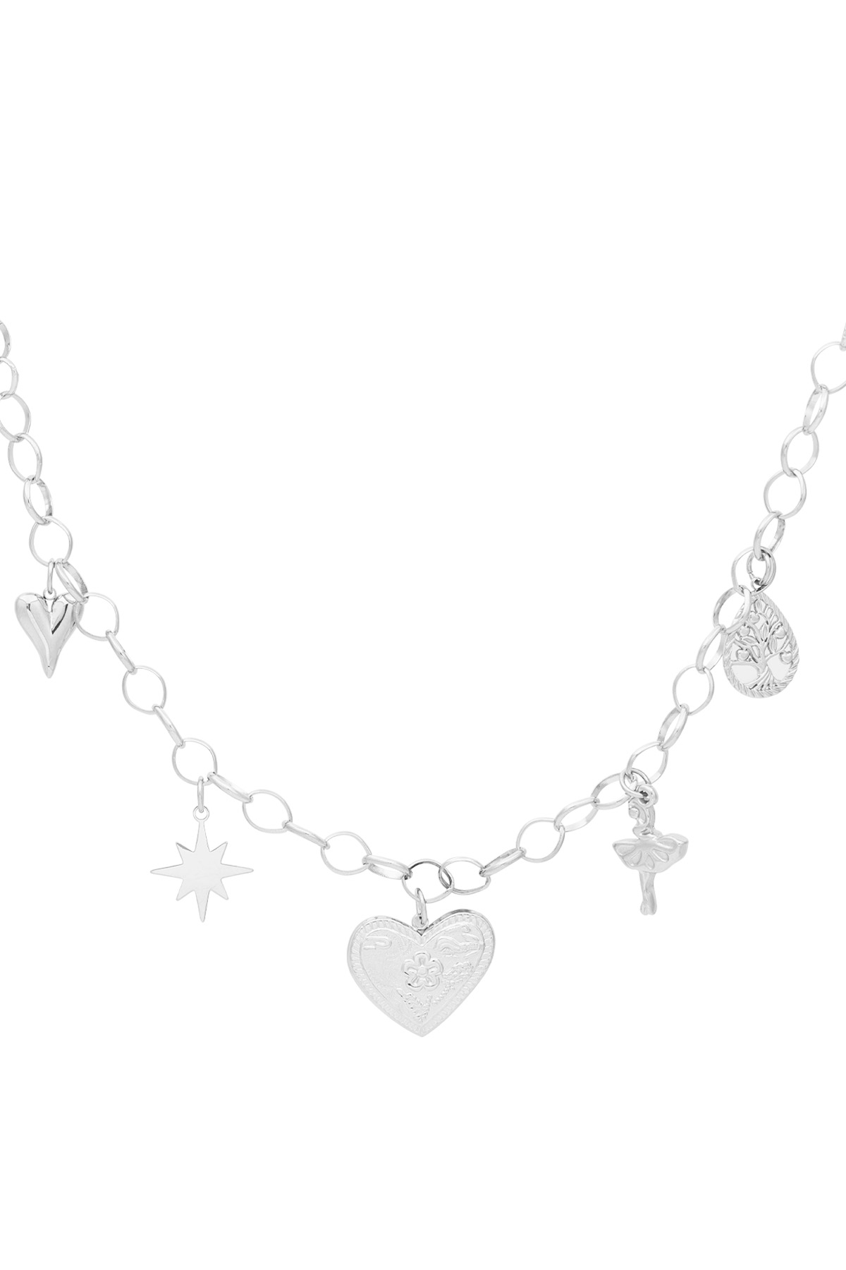 Heartfelt sparkle necklace - Silver color h5 