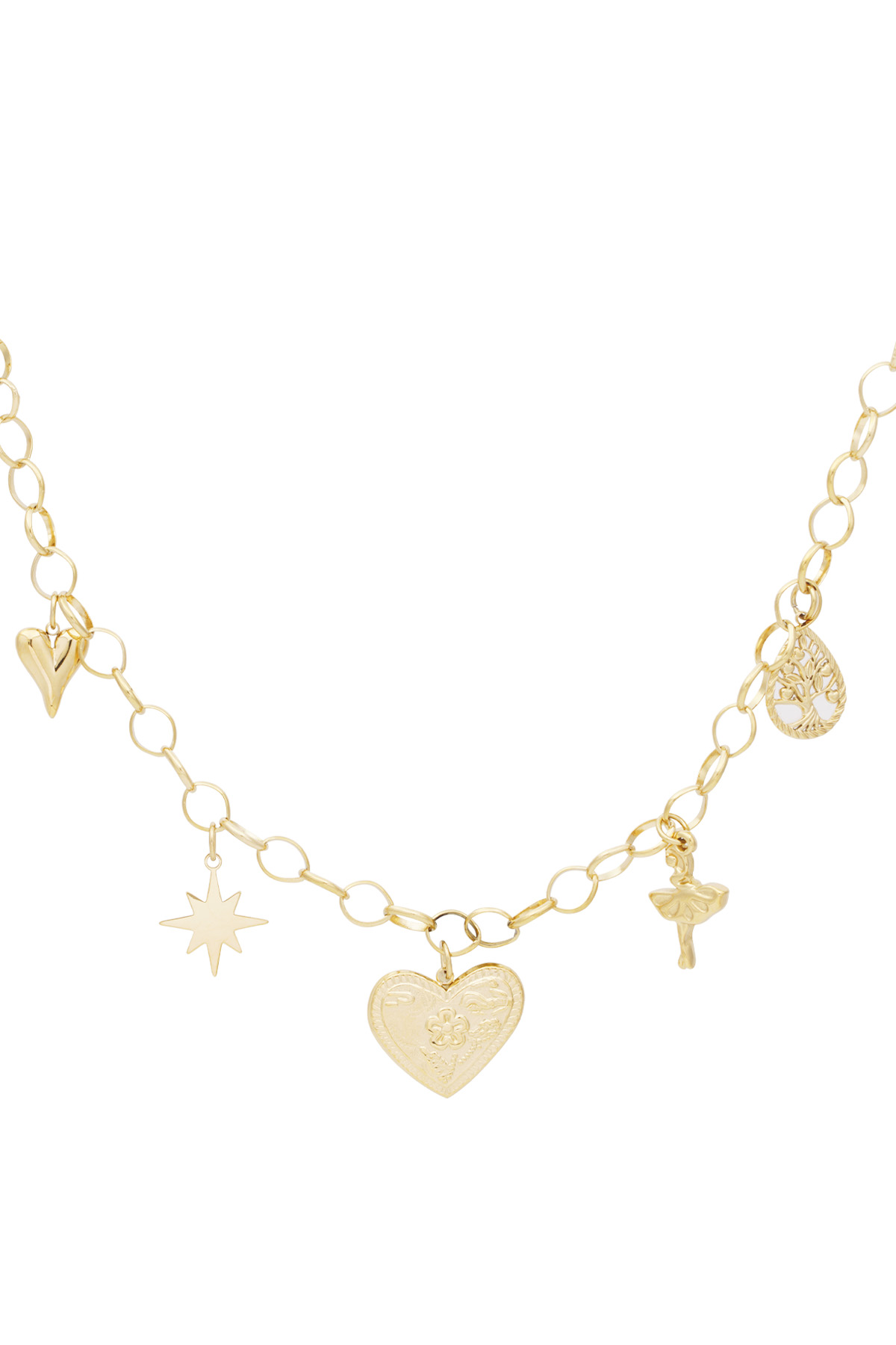 Heartfelt sparkle necklace - Gold color h5 