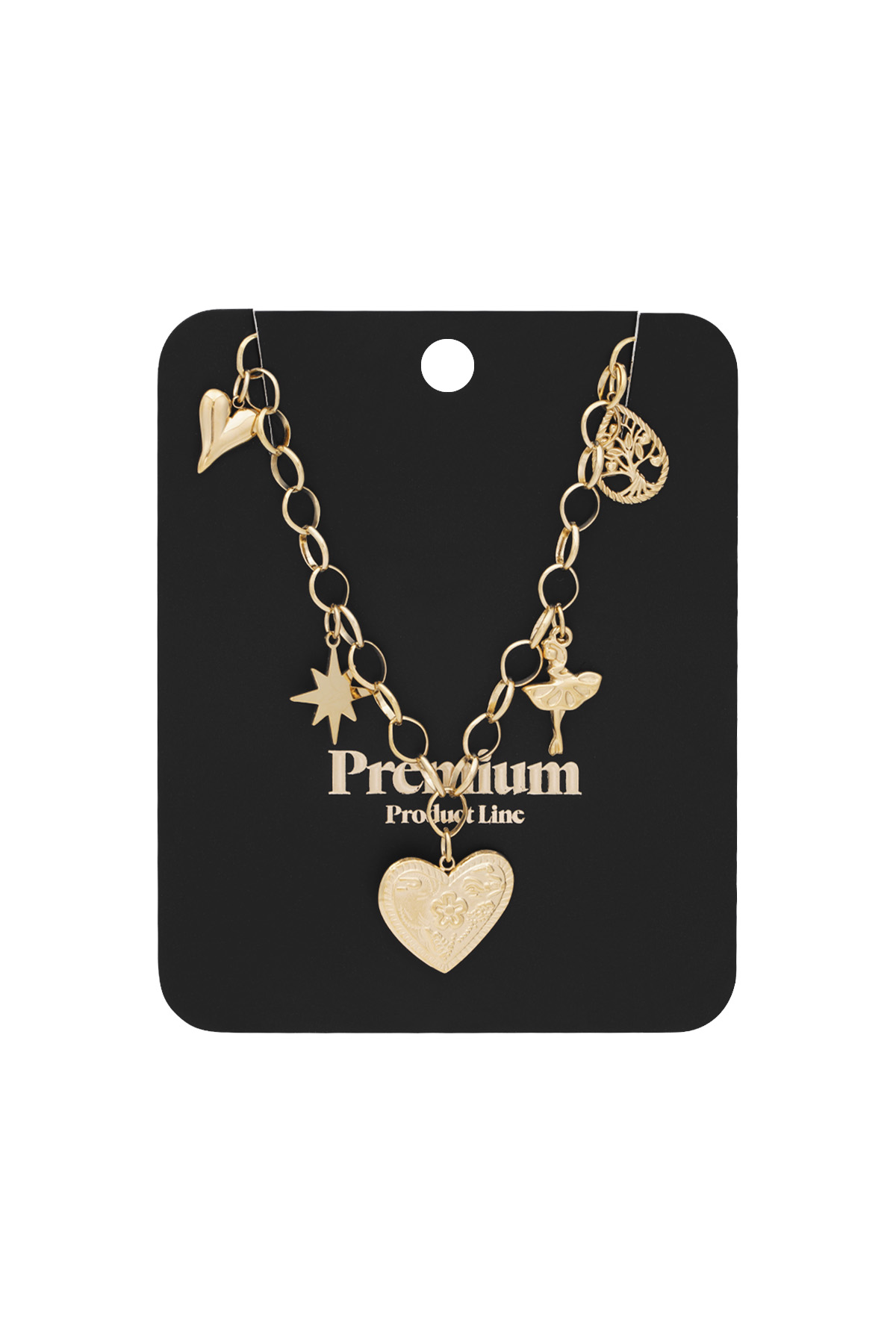 Heartfelt sparkle necklace - Gold color h5 Picture2