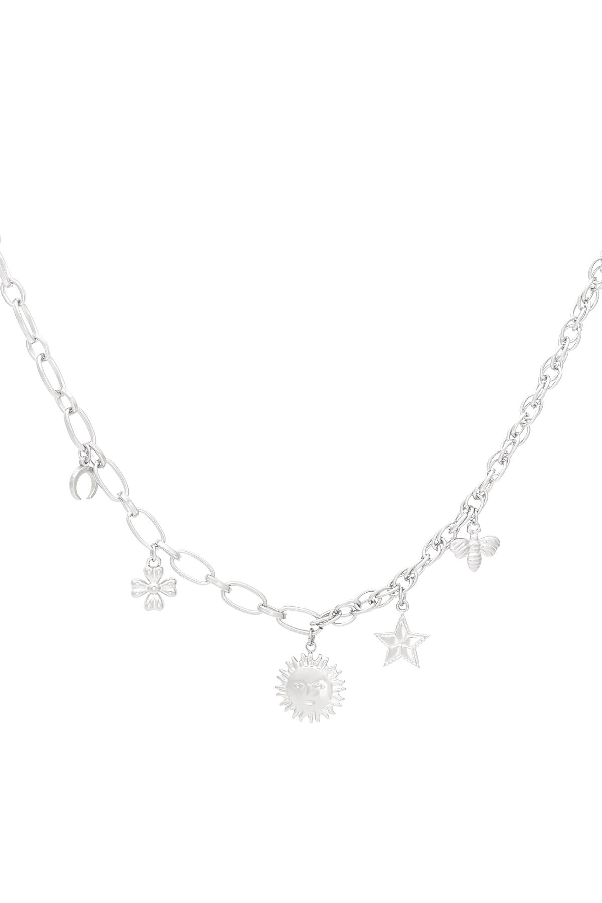 Celestial charms necklace - Silver color h5 