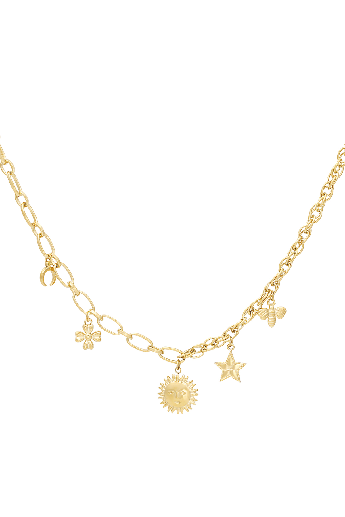 Celestial charms necklace - Gold color 