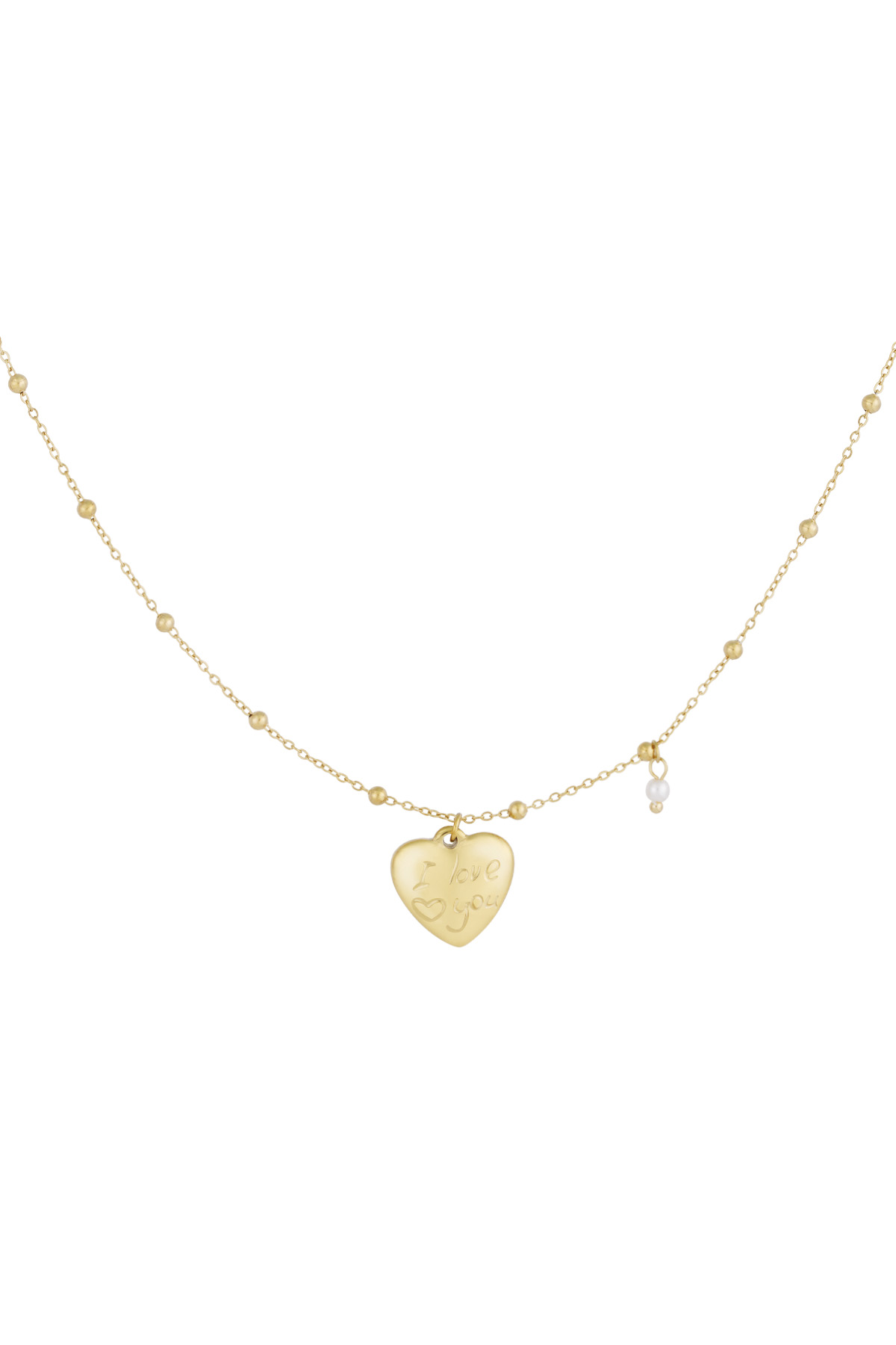 Love you necklace - Gold color h5 