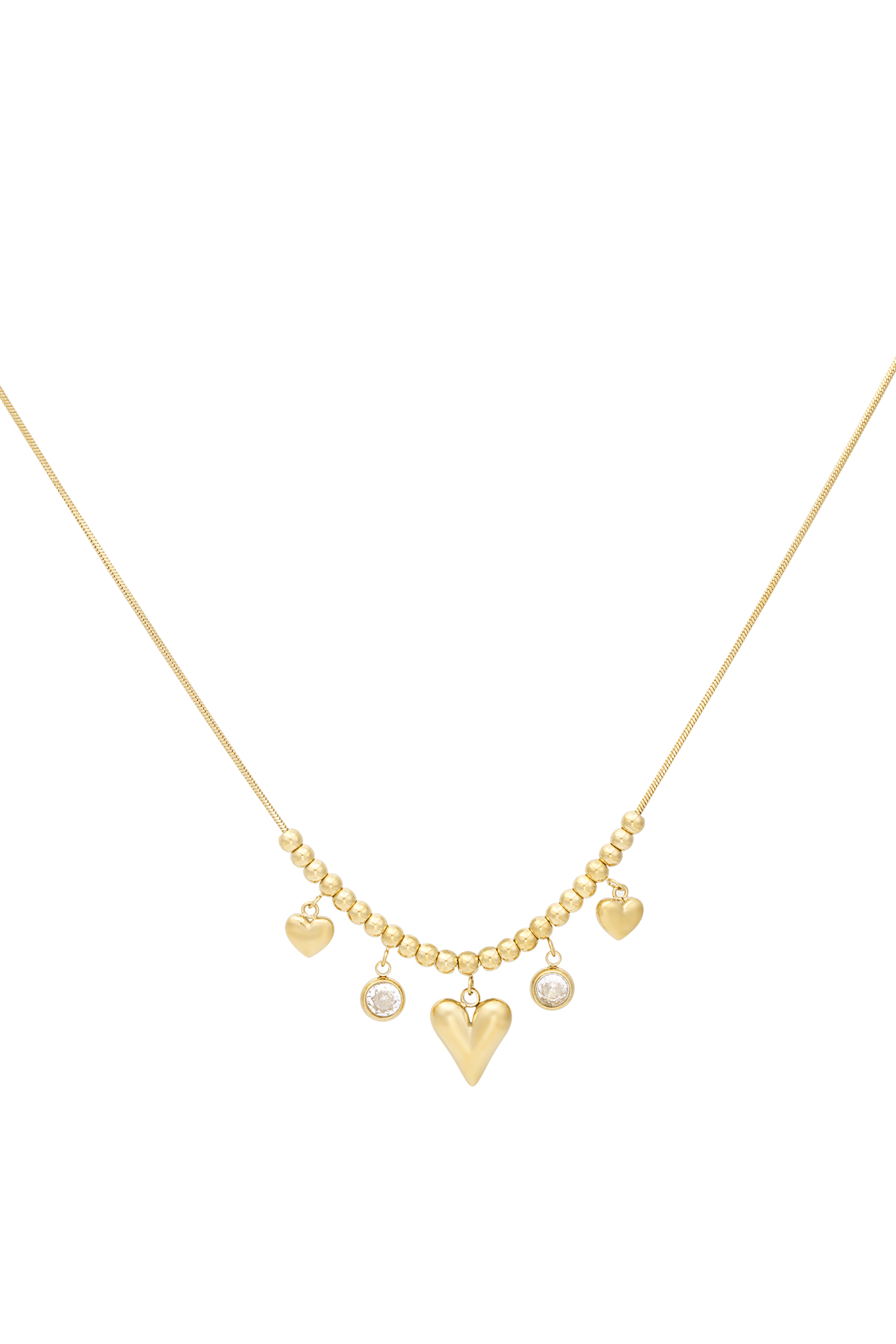 Gleaming heart necklace - Gold color h5 