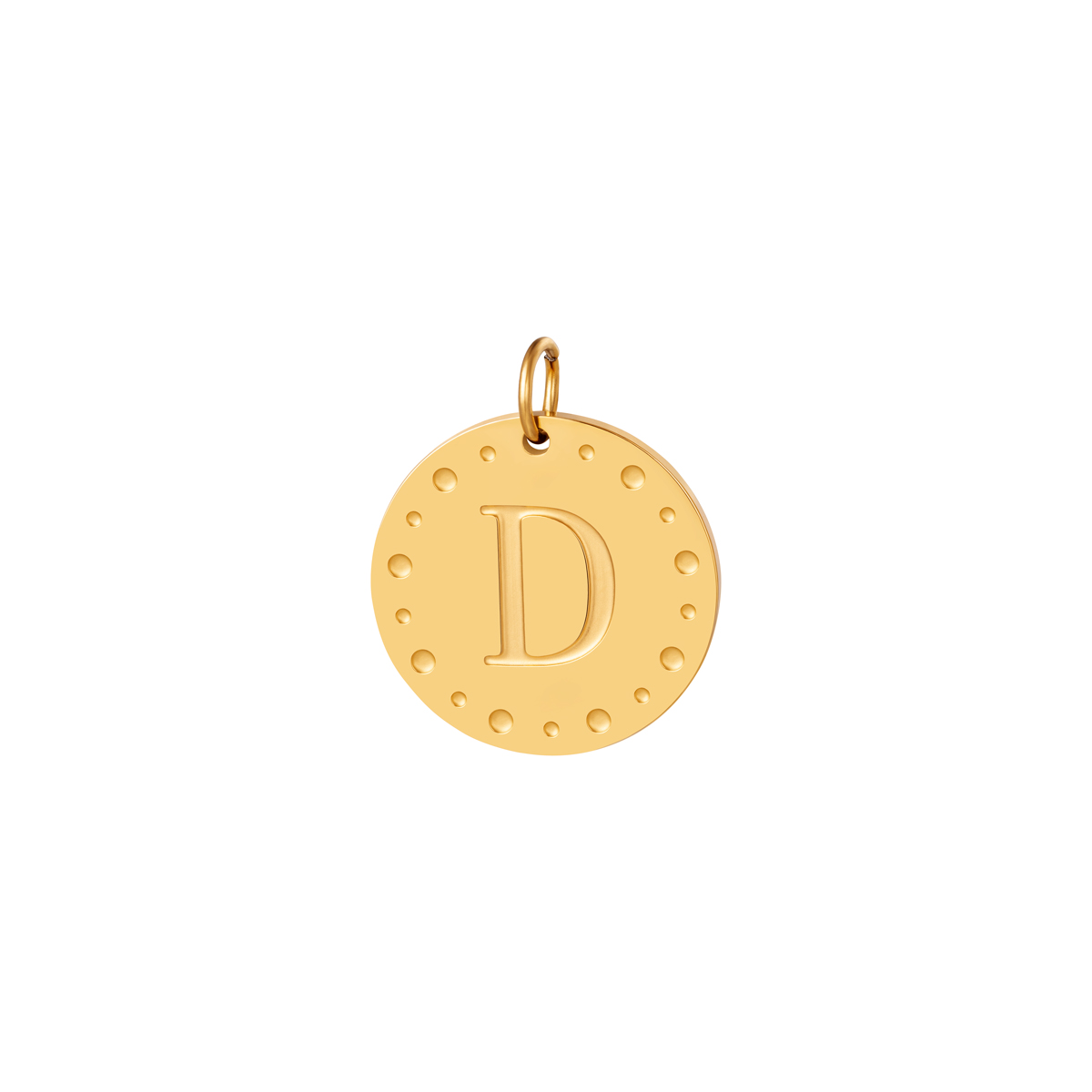 Gold color / Circle charm initial D Picture4